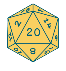 a yellow d20